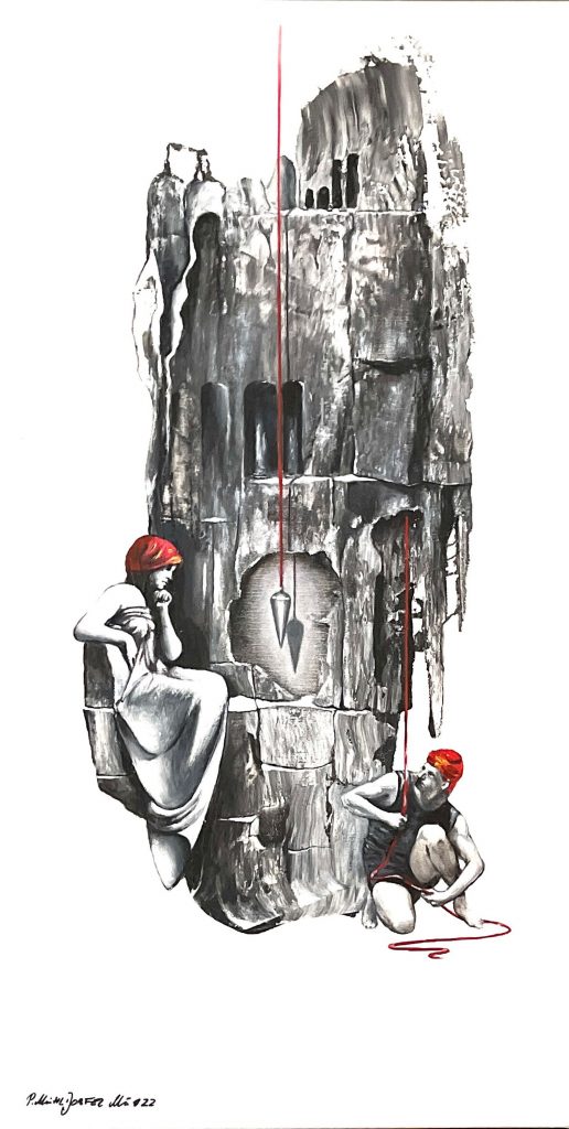 - schicksalhafte Begegnung - Öl auf Leinwand Größe 80x40 cm jpg